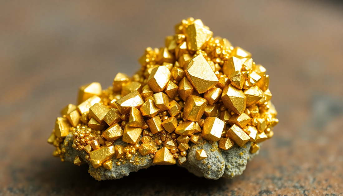 golden pyrite cluster