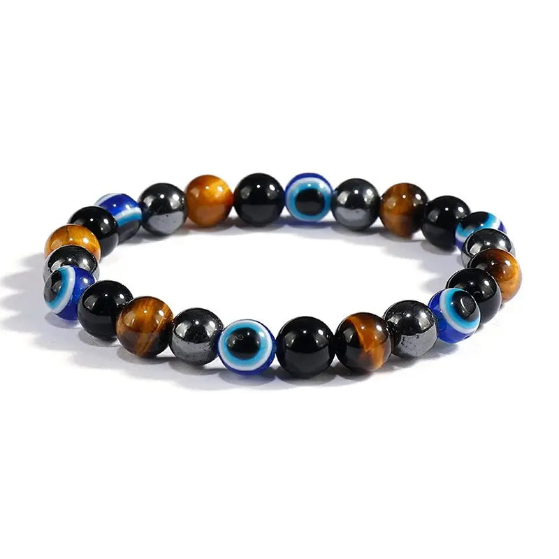 8mm protection bracelet made with various colored beads for style and spiritual benefits