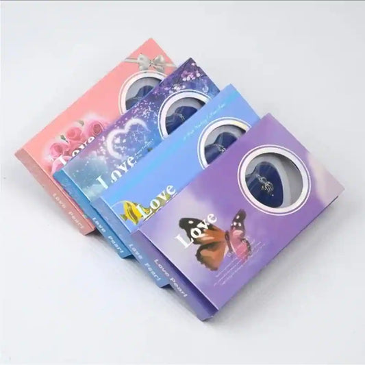 CRYSTCOP pearl pendant necklace gift set packaged in colorful love-themed boxes with butterfly and heart designs