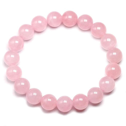 CRYSTCOP rose quartz bracelet 8mm with smooth pink beads for a stylish and healing accessory