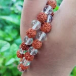 CRYSTCOP - RUDRAKSHA AND CLEAR QUARTZ BRACELET