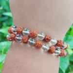 CRYSTCOP - RUDRAKSHA AND CLEAR QUARTZ BRACELET