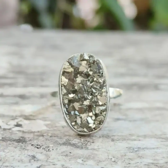 CRYSTCOP - GOLDEN PYRITE RING