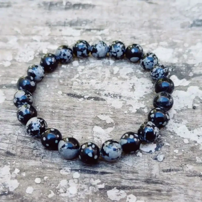 CRYSTCOP - SNOWFLAKE OBSIDIAN BRACELET