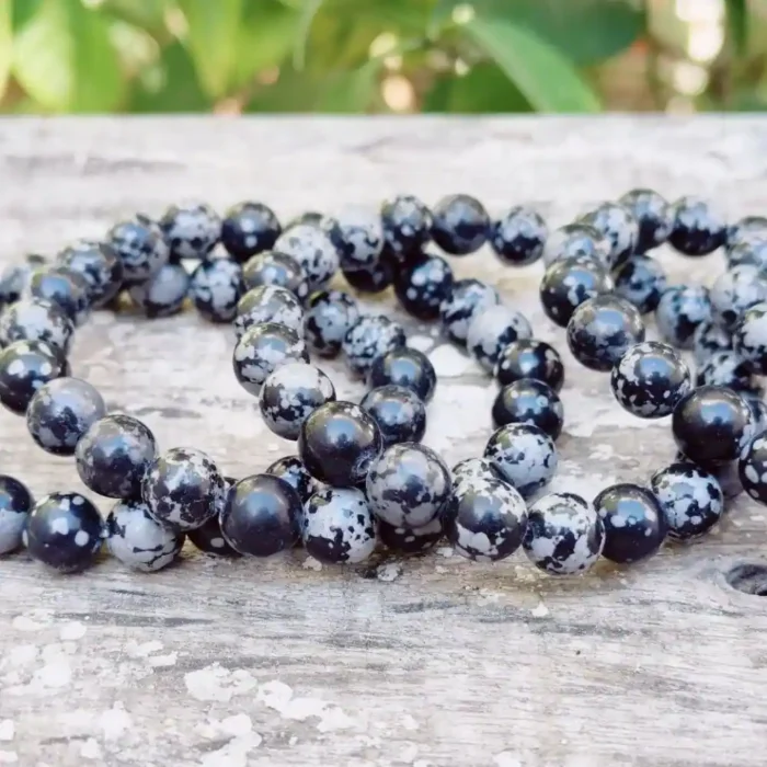 CRYSTCOP - SNOWFLAKE OBSIDIAN BRACELET