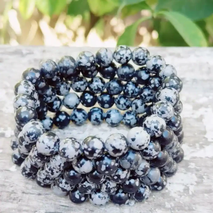 CRYSTCOP - SNOWFLAKE OBSIDIAN BRACELET