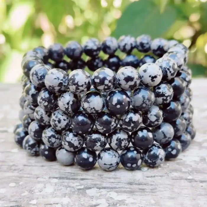 CRYSTCOP - SNOWFLAKE OBSIDIAN BRACELET