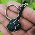 CRYSTCOP - BLACK TOURMALINE RAW KEYCHAIN