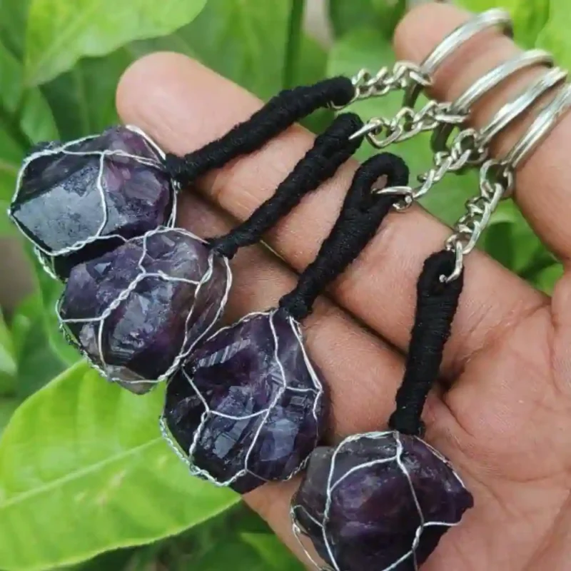 CRYSTCOP - AMETHYST RAW KEYCHAIN