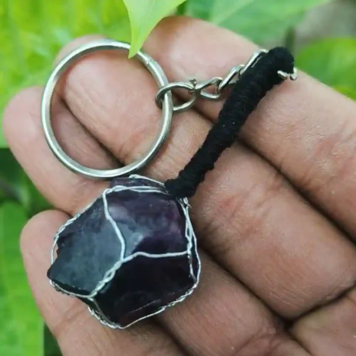 CRYSTCOP - AMETHYST RAW KEYCHAIN